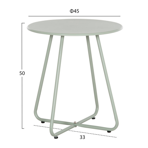 SIDE TABLE ROUND SAMMON HM6271.06 METAL IN PISTACHIO GREEN COLOR Φ45x50Hcm.