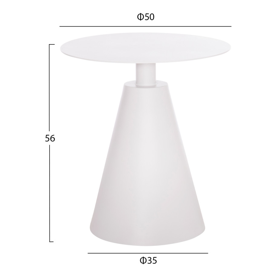 OUTDOOR ROUND SIDE TABLE SERA HM6270.02 ALUMINUM IN WHITE Φ50x56Hcm.
