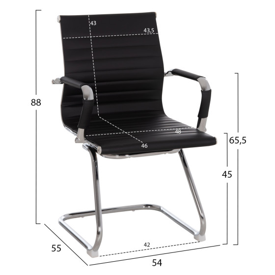 ΚΑΡΕΚΛΑ ΕΠΙΣΚΕΠΤΗ BOSS HM1023.31 ΜΕ ΜΠΡΑΤΣΑ Κ ΜΑΥΡΟ PU 54x55x88Υεκ.
