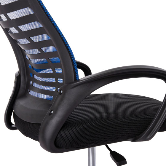 OFFICE CHAIR TRAIL2 HM1193.36 BLUE & BLACK MESH FABRIC-CHROME BASE 61x61x116Hcm.