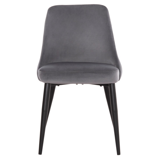 DINING CHAIR SERENITY HM8527.11 GREY VELVET-BLACK METALLIC LEGS 51x54x83,5Hcm.