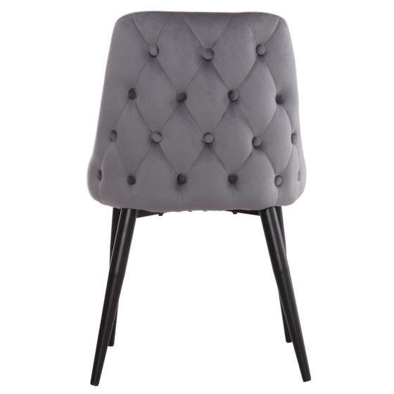 DINING CHAIR SERENITY HM8527.11 GREY VELVET-BLACK METALLIC LEGS 51x54x83,5Hcm.