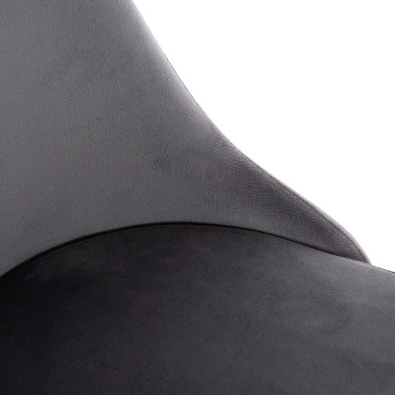 DINING CHAIR SERENITY HM8527.11 GREY VELVET-BLACK METALLIC LEGS 51x54x83,5Hcm.