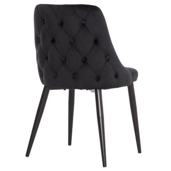 ΚΑΡΕΚΛΑ SERENITY HM8527.14 ΒΕΛΟΥΔΟ ΜΑΥΡΟ ΜΕ ΜΑΥΡΑ ΜΕΤΑΛΛΙΚΑ ΠΟΔΙΑ 51x54x83,5Υεκ.