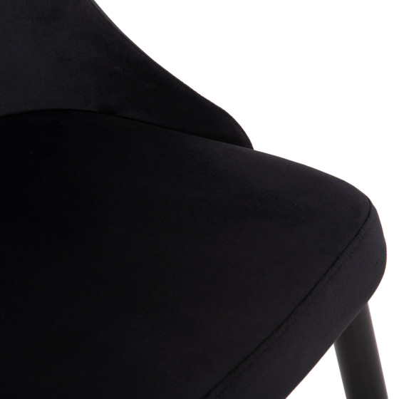 ΚΑΡΕΚΛΑ SERENITY HM8527.14 ΒΕΛΟΥΔΟ ΜΑΥΡΟ ΜΕ ΜΑΥΡΑ ΜΕΤΑΛΛΙΚΑ ΠΟΔΙΑ 51x54x83,5Υεκ.