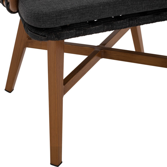 ALUMINUM ARMCHAIR RICKO HM5782.11 WITH WIDE GREY STRAPS  58x59x78 cm.