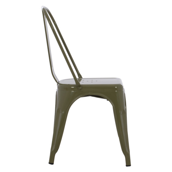 DINING CHAIR MELITA-PRO HM8641.43 METAL IN DARK OLIVE GREEN 44x47x84.5Hcm.