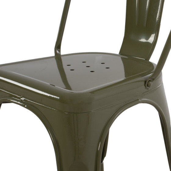 DINING CHAIR MELITA-PRO HM8641.43 METAL IN DARK OLIVE GREEN 44x47x84.5Hcm.