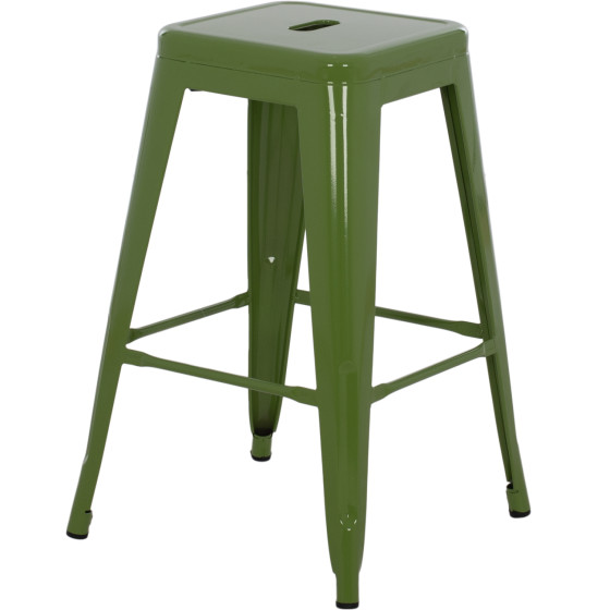BAR STOOL MEDIUM HEIGHT MELITA-PRO HM8573.53 METAL IN LIGHT OLIVE GREEN 43x43x67Hcm.