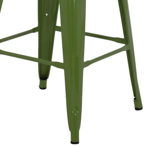 BAR STOOL MEDIUM HEIGHT MELITA-PRO HM8573.53 METAL IN LIGHT OLIVE GREEN 43x43x67Hcm.