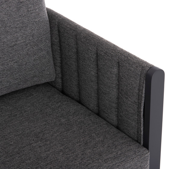 OUTDOOR LOUNGE SET 4PCS LARRY HM6188.01 DARK GREY ALUMINUM-P.E. FABRIC