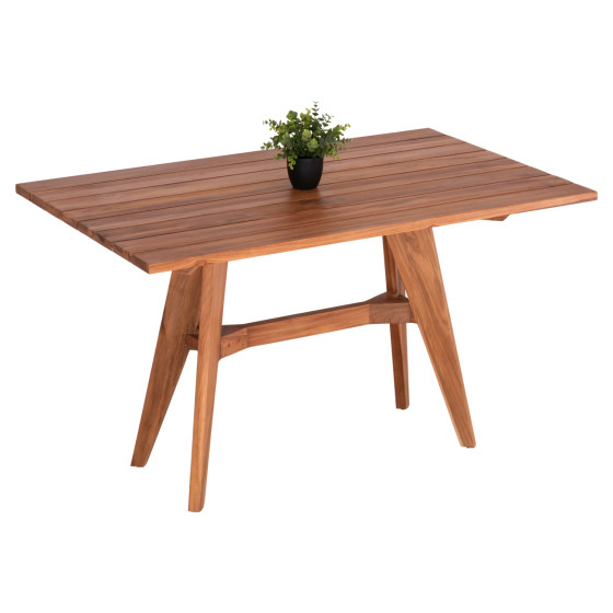 OUTDOOR DINING TABLE RECTANGULAR LEO HM6137 SOLID TEAK WOOD 130x80x76Hcm.