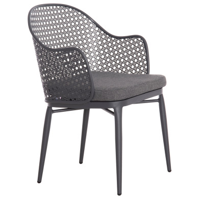 ALUMINUM ARMCHAIR OREGO HM6268.01 FRAME AND CUSHION IN DARK GREY 56x59x81Hcm.