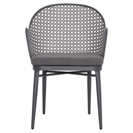 ALUMINUM ARMCHAIR OREGO HM6268.01 FRAME AND CUSHION IN DARK GREY 56x59x81Hcm.