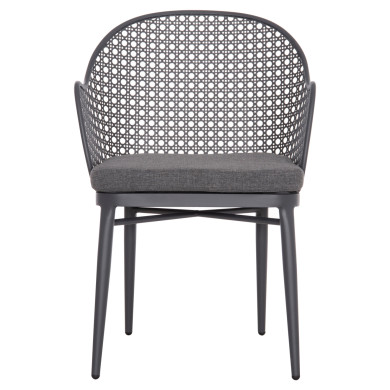 ALUMINUM ARMCHAIR OREGO HM6268.01 FRAME AND CUSHION IN DARK GREY 56x59x81Hcm.