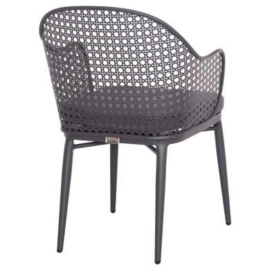 ALUMINUM ARMCHAIR OREGO HM6268.01 FRAME AND CUSHION IN DARK GREY 56x59x81Hcm.