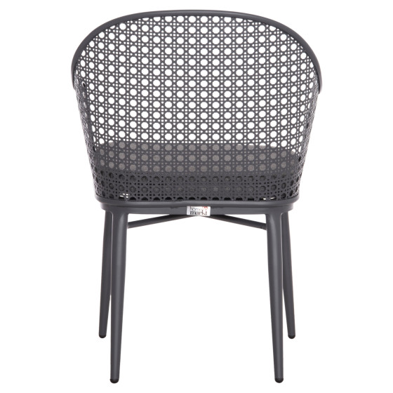 ALUMINUM ARMCHAIR OREGO HM6268.01 FRAME AND CUSHION IN DARK GREY 56x59x81Hcm.