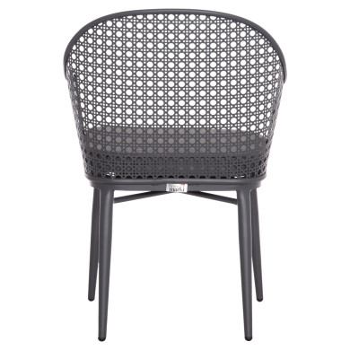 ALUMINUM ARMCHAIR OREGO HM6268.01 FRAME AND CUSHION IN DARK GREY 56x59x81Hcm.
