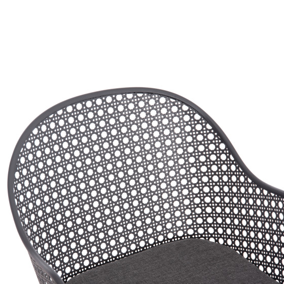 ALUMINUM ARMCHAIR OREGO HM6268.01 FRAME AND CUSHION IN DARK GREY 56x59x81Hcm.