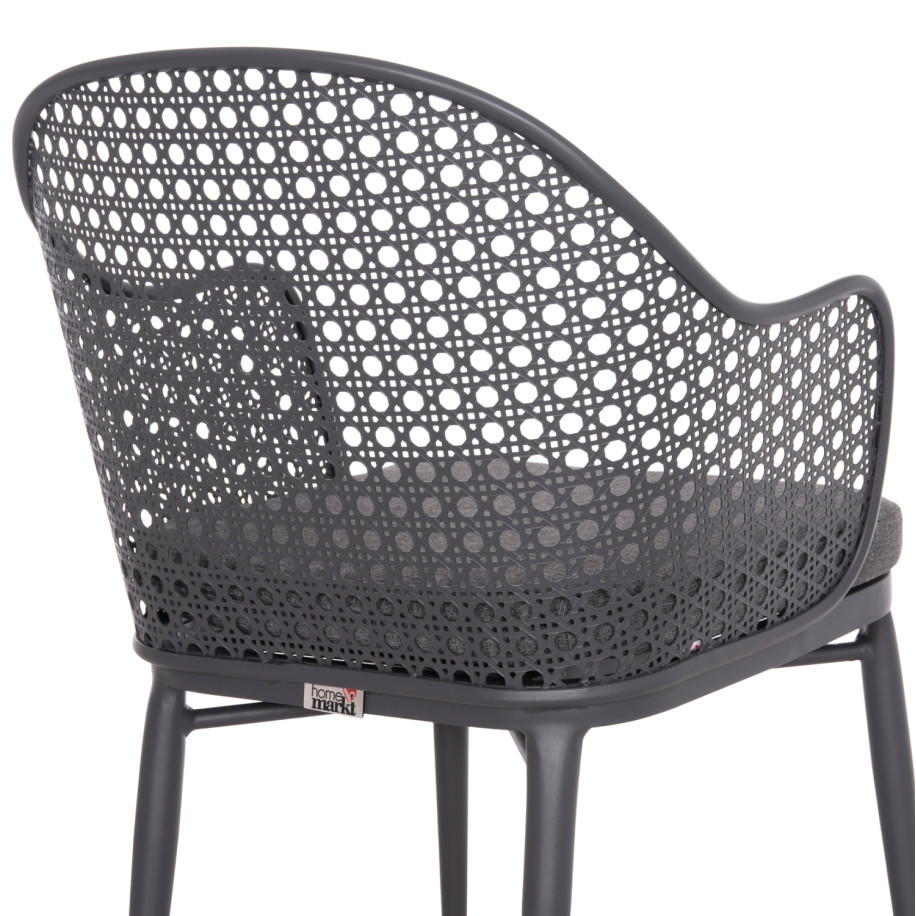 ALUMINUM ARMCHAIR OREGO HM6268.01 FRAME AND CUSHION IN DARK GREY 56x59x81Hcm.