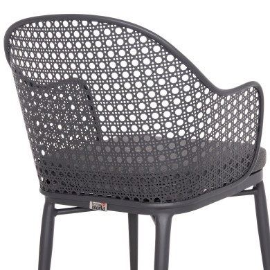 ALUMINUM ARMCHAIR OREGO HM6268.01 FRAME AND CUSHION IN DARK GREY 56x59x81Hcm.