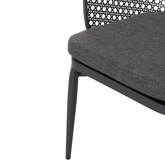 ALUMINUM ARMCHAIR OREGO HM6268.01 FRAME AND CUSHION IN DARK GREY 56x59x81Hcm.