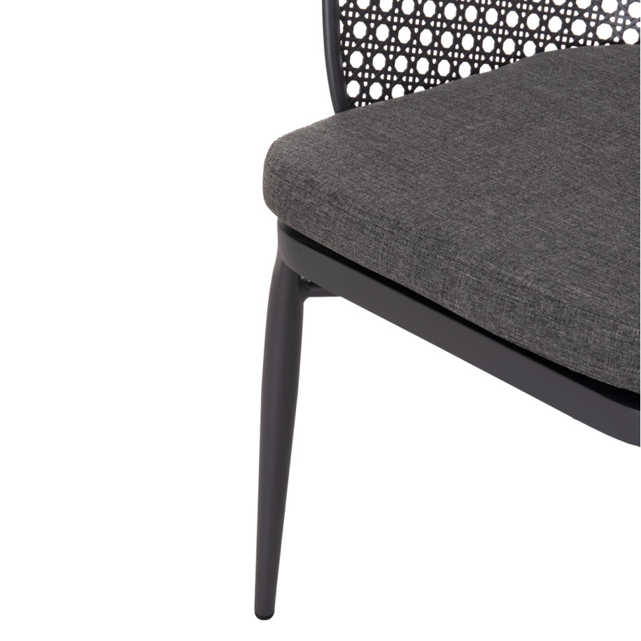 ALUMINUM ARMCHAIR OREGO HM6268.01 FRAME AND CUSHION IN DARK GREY 56x59x81Hcm.