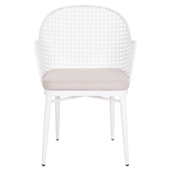 ALUMINUM ARMCHAIR OREGO HM6268.02 WHITE-CUSHION LIGHT GREY 56x59x81Hcm.