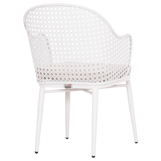 ALUMINUM ARMCHAIR OREGO HM6268.02 WHITE-CUSHION LIGHT GREY 56x59x81Hcm.
