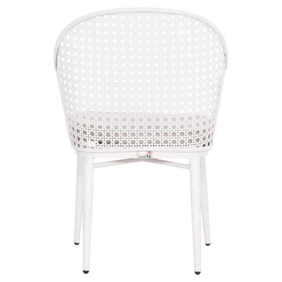 ALUMINUM ARMCHAIR OREGO HM6268.02 WHITE-CUSHION LIGHT GREY 56x59x81Hcm.