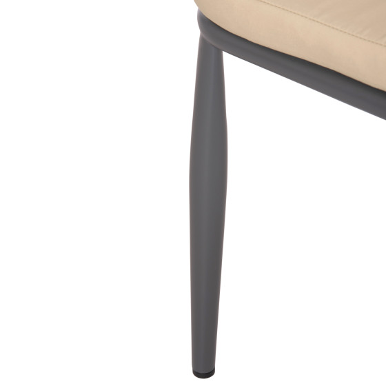 ALUMINUM ARMCHAIR MAGNET HM6287.01 DRAK GREY FRAME-P.E.ROPE IN CREAM WHITE 59x61x81.5Hcm.