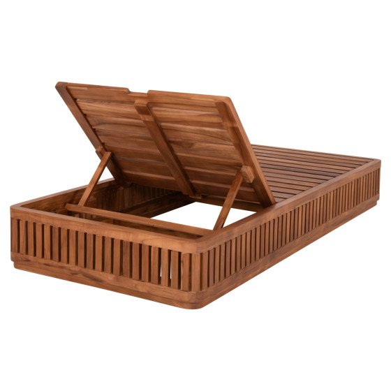 SUNLOUNGER WITHOUT CUSHIONS VERNON HM6331 TEAK WOOD IN NATURAL 200x80x25Hcm.