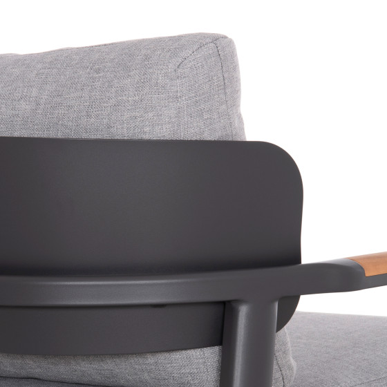 OUTDOOR LOUNGE SET 4PCS ELARA HM6195.01 DARK GREY ALUMINUM-GREY OLEFIN-TEAK WOOD