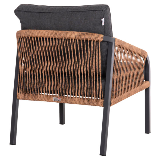 ALUMINUM ARMCHAIR MAYBEL HM6283.01 ANTHRACITE WITH BROWN P.E.RATTAN 67x74x72-87Hcm.