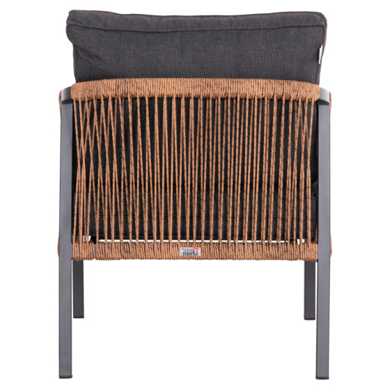 ALUMINUM ARMCHAIR MAYBEL HM6283.01 ANTHRACITE WITH BROWN P.E.RATTAN 67x74x72-87Hcm.