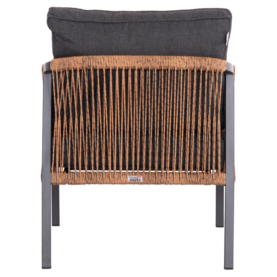 ALUMINUM ARMCHAIR MAYBEL HM6283.01 ANTHRACITE WITH BROWN P.E.RATTAN 67x74x72-87Hcm.