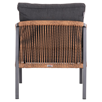 ALUMINUM ARMCHAIR MAYBEL HM6283.01 ANTHRACITE WITH BROWN P.E.RATTAN 67x74x72-87Hcm.