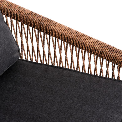 ALUMINUM ARMCHAIR MAYBEL HM6283.01 ANTHRACITE WITH BROWN P.E.RATTAN 67x74x72-87Hcm.