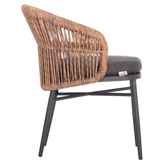 ΠΟΛΥΘΡΟΝΑ ΑΛΟΥΜΙΝΙΟΥ ORIN HM6265.01 ΣΚΟΥΡΟ ΓΚΡΙ- P.E.RATTAN ΣΕ ΦΥΣΙΚΟ 58x61x75Υεκ.