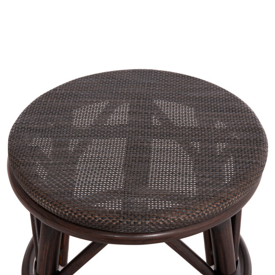 ALUMINUM ROUND STOOL CHINO HM6285.01 BAMBOO LOOK BROWN-TEXTILENE BROWN Φ36x46Hcm.