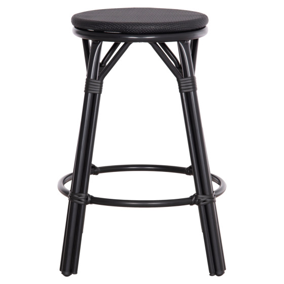 ΣΚΑΜΠΟ ΜΠΑΡ ΑΛΟΥΜΙΝΙΟΥ ΜΕΣΑΙΟΥ ΥΨΟΥΣ CHINO HM6286.02 BAMBOO LOOK & TEXTILENE ΜΑΥΡΟ 43x43x65Υεκ