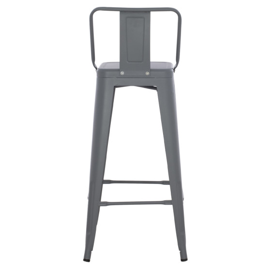 BAR STOOL WITH BACKREST MELITA-PRO HM8643.50 METAL IN GREY 42x42x100Hcm.