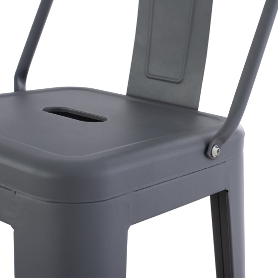 BAR STOOL WITH BACKREST MELITA-PRO HM8643.50 METAL IN GREY 42x42x100Hcm.