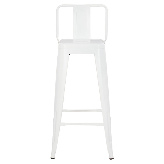 BAR STOOL WITH BACKREST MELITA-PRO HM8643.41 METAL IN MATTE WHITE 42x42x100Hcm.