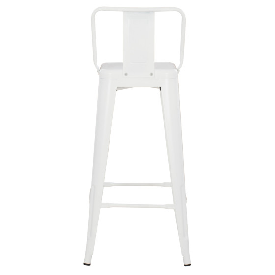 BAR STOOL WITH BACKREST MELITA-PRO HM8643.41 METAL IN MATTE WHITE 42x42x100Hcm.