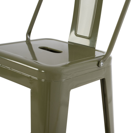 BAR STOOL MEDIUM HEIGHT MELITA-PRO HM8574.43 METAL IN DARK OLIVE GREEN 43x43x88Hcm.
