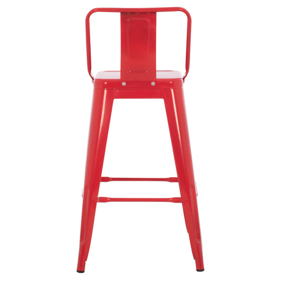 BAR STOOL MEDIUM HEIGHT MELITA-PRO HM8574.44 METAL IN RED 43x43x88Hcm.