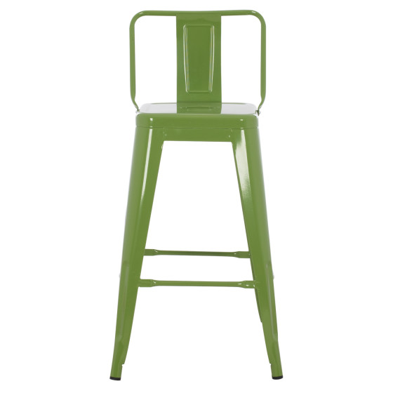 BAR STOOL MEDIUM HEIGHT MELITA-PRO HM8574.53 METAL IN LIGHT OLIVE GREEN 43x43x88Hcm.