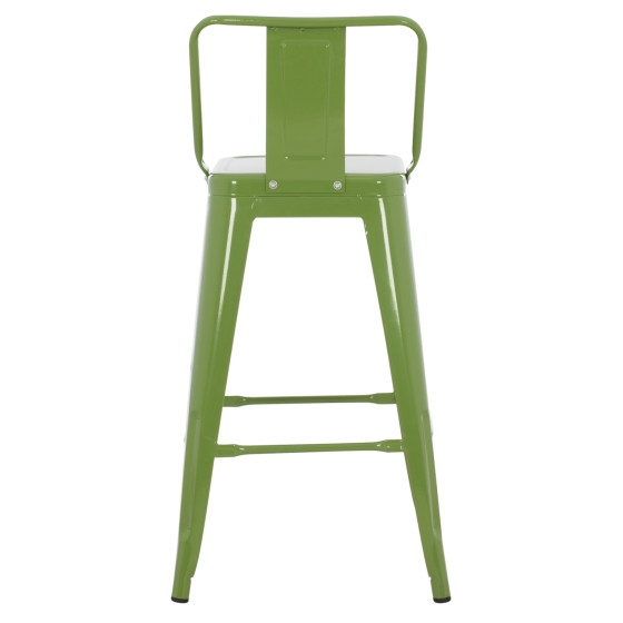 BAR STOOL MEDIUM HEIGHT MELITA-PRO HM8574.53 METAL IN LIGHT OLIVE GREEN 43x43x88Hcm.