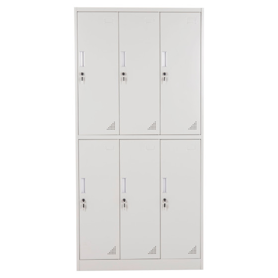 LOCKER METALLIC BRAILA HM5546.11 6 CABINETS WITH KEY LOCKS IN LIGHT GREY 90x45x185Hcm.